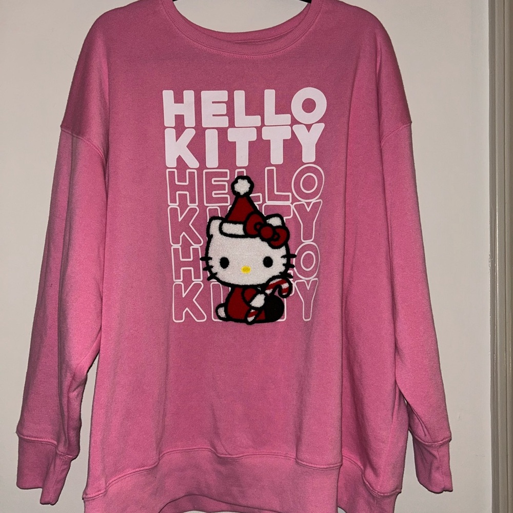 Hello Kitty Festive Pink Crew Neck Sweater